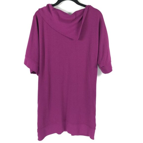 LACOSTE + MALANDRINO Peru Made 🇵🇪 Cowl Nk Short Sleeve Jersey Tunic Dress Sz M - Picture 3 of 11